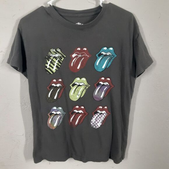 The Rolling Stones 2021 Adult Mens Small Gray Short Sleeve Band T Shirt Tongues - Picture 1 of 7
